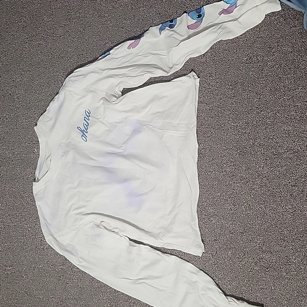 Stitch Cropped White T-Shirt